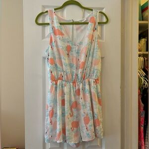 boutique brand romper with flamingo print - le Kate size M